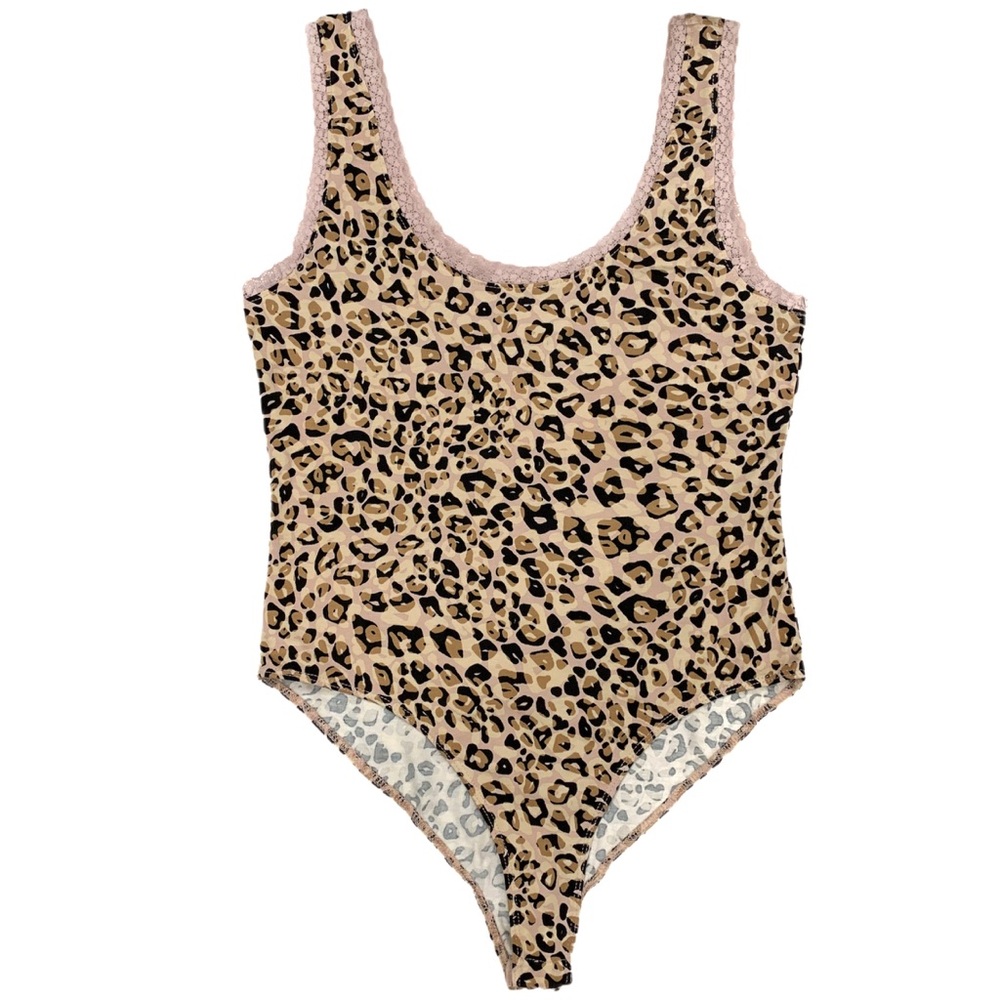Heart & Hips Bodysuit One Piece Animal Print Laced NWOT Size Large